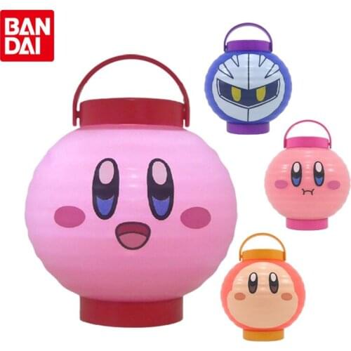 Bandai Genuine Gashapon Kirby Summer Festival Lantern Mini Glowing Night Light Kirby Anime Action Figures Gacha Toys for Kids