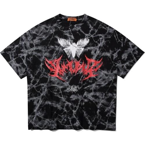 Punk Style Bat Graphic Tees Men Oversized Black Goth Clothes T Shirt Hip Hop 2020 Summer Fashion Men Clothing Streetwear Tops