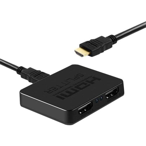 Hdmi Splitter 1 in 2 Out-Ultra Hd 4K 4 Port Hdmi Adapter for Fire Stick/Apple Tv/Fire Tv/Roku Tv/Ps4 Pro/ One X/Wii U