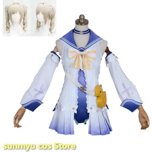 Game Genshin Impact Barbara Page Swimsuit Swimwear Swimming Clothing Cosplay Costume Halloween
