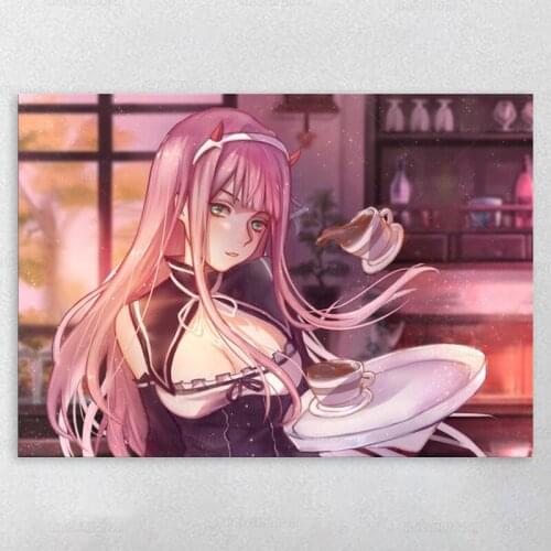 Canvas Painting Anime Posters FranXX HIRO ZERO TWO ICHIGO GORO Retro Poster Wall Decor Wall Art Picture for Living Room Decor