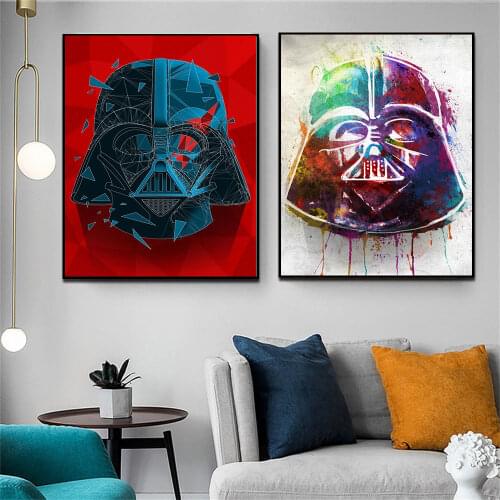 Disney Printing Canvas Paintings Movie Star Wars Darth Vader Poster and Print Wall Art Picture For Living Room Decoration