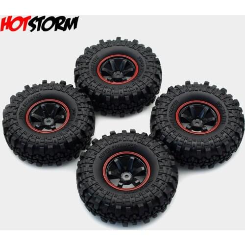 1.9” Plastic Wheel Rim Tires Set 4PCS 110*40mm for 1/10 RC Crawler Car Axial SCX10 D90 TF2 Tamiya CC01