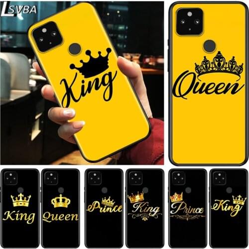 King and Queen Shockproof Cover for Google Pixel 5 4 5A 4A XL 5G Black Phone Case Shell Soft Fundas Coque Capa