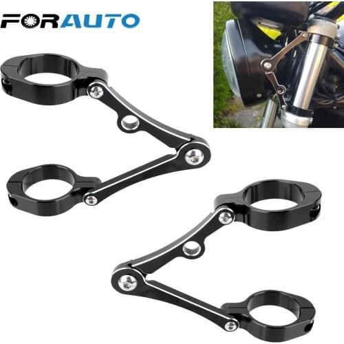 Motorcycle Headlight Bracket 39mm-41mm CNC Fork Tube Mount Clamp Spotlight Holder For Chopper Bobber Cafe Racer Moto Accessories