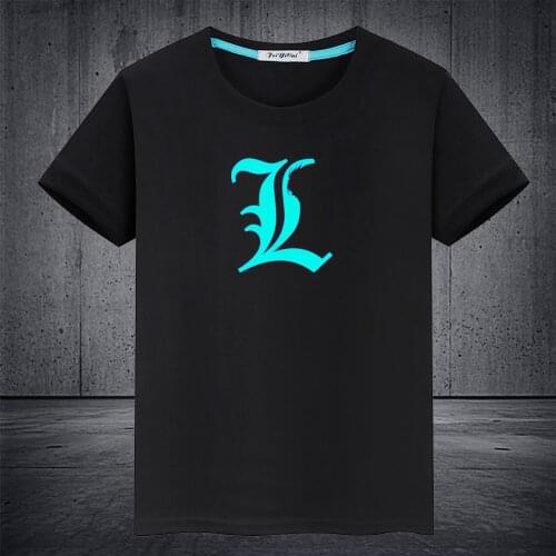 2020 Hot Anime Death Note L Ryuuku Ryuk Luminous T-shirt Casual Unisex Tops Vest Tees Short sleeve Men T-shirt Kids T Shirt