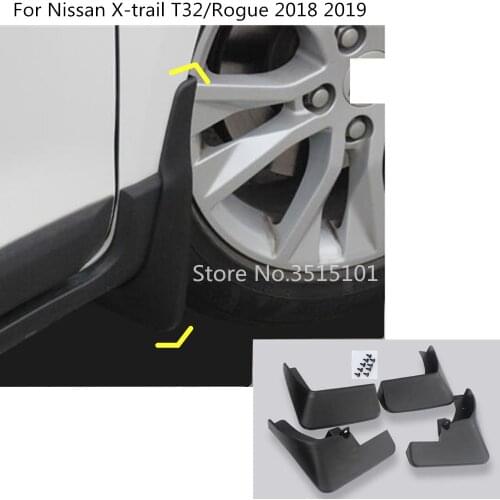 Car fender soft mudguard protection flap splash mud guard frame 4pcs For Nissan X-trail xtrail T32/Rogue 2017 2018 2019 2020