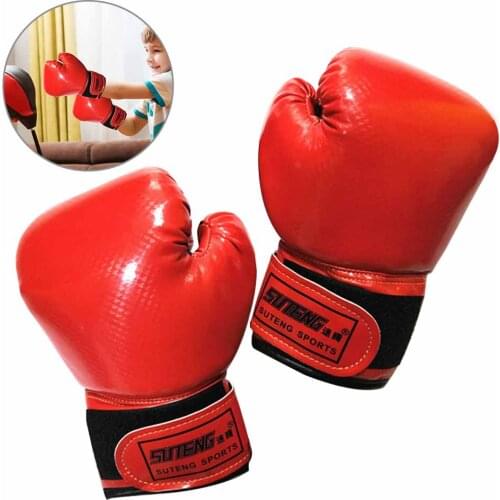Cheap 2-8 Years Kids Boxing Gloves For Fun Muay Thai Fight Sanda Martial Arts Bag Punching Training Mitts Gear 2019 DEO
