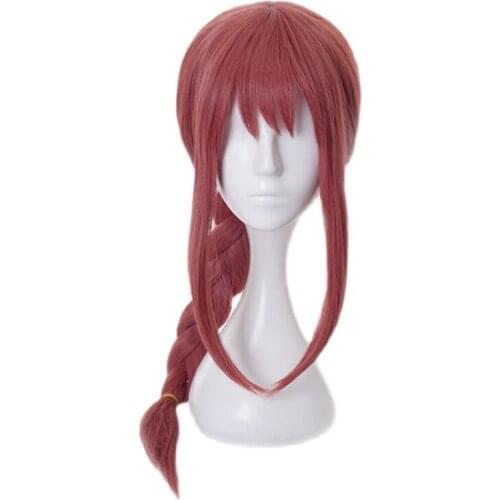 Makima Cosplay Wig Anime Chainsaw Man Cosplay Long Pink Braided Synthetic Hair Halloween Party Role Play Wigs