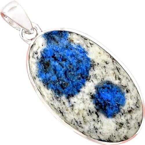 Genuine K2 Blue Pendant 925 Sterling Silver, 40.3 mm, AP6872
