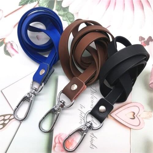Simple solid color Neck strap Keychains Pendant Neckline Lanyard Mobile phone Strap Keyring Buckle rope Anti-slip Cord ID sling