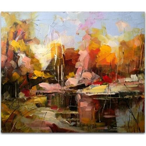 Hand painted oil painting Home decoration painting high quality landscape knife painting DM-15052824