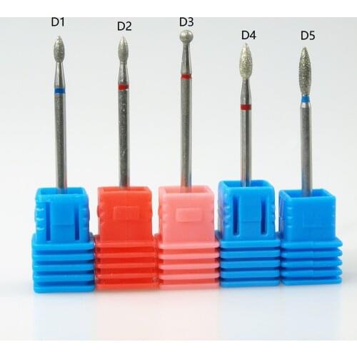 5Size Ball Diamond Nail Drill Bit Rotary Burr Cuticle Clean Electric Bits For Manicure Drill Accessories Nail Mills