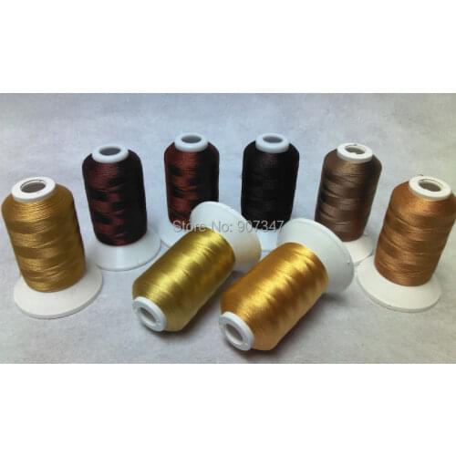 Simthread BROWN Colors Polyester Embroidery Machine Thread 550 Yards/spool