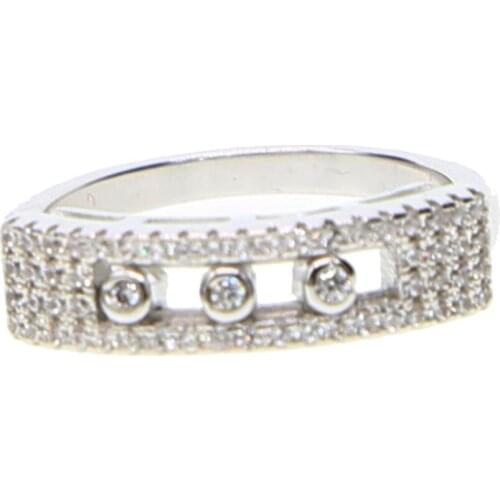 Wedding Rings New Brand France Ring Delicate In Size Micro Pave Full Cz Middle 3pc Move Factory Direct High Quality Finger