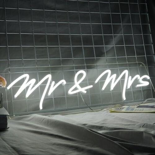 Wedding decor Light Signs mr&mrs Custom Wall Decorations Flexible Led For Room Club Birthday Party decorations Shop Bar Sign