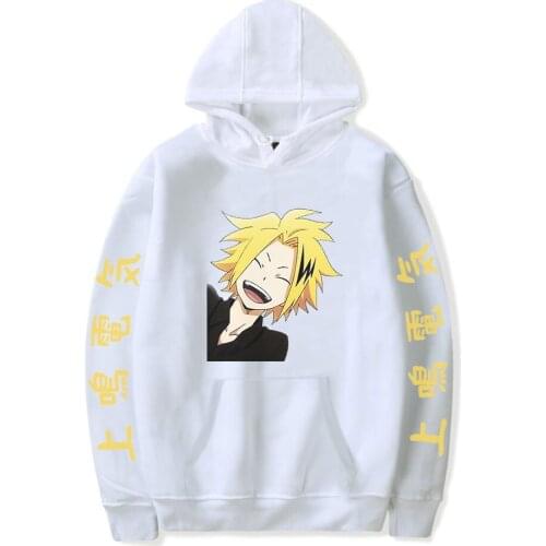 New Print Comic My Hero Academia Hoodies Men Sweatshirts Women Autumn Harajuku Hip Hop Hooded Casual Boys Girls White Pullovers