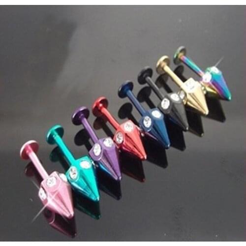 Women Fashion Sexy 316 Surgical Steel Zircon Cone Labret Lip Ring Body Piercing Jewelry