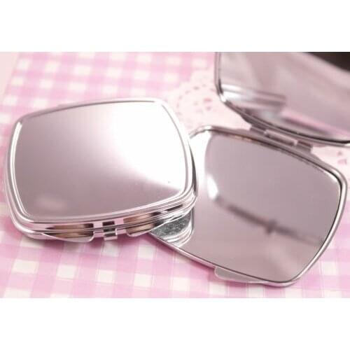 Woman Blank Compact Mirror Silver color DIY Decoration Projects Engraving logo