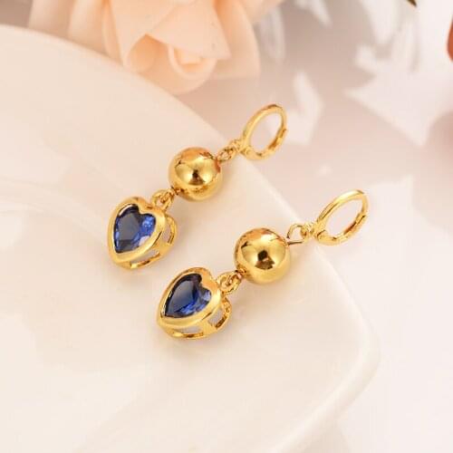 Gold Heart drop Earrings Women/Girl,Love Trendy fashion Jewelry wedding bridal party kids children best gift