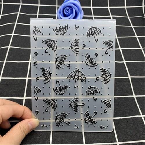 Raindrop umbrella pattern transparent folding embossing board DIY handmade works background embossing mold