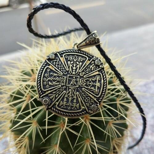 10pcs Viking Necklace Slavics Kres Power Amulet Necklace Ancient Slavonc Nordic Witchcraft Talisman Necklace