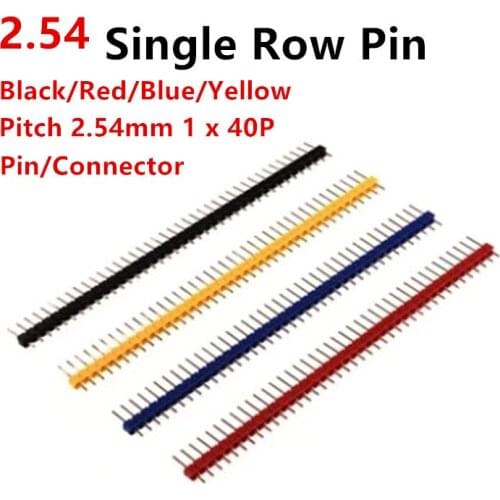 20pcs 2.54mm 40 Pin Single Row Pin Header Connector PCB Pin Strip For Arduino Colorful 2.54mm