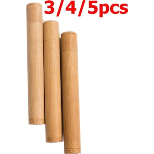 3/4/5pcs BambooTube Eco Friendly Adult Toothbrush Case Cover Biodegradable Healthy Dental Oral Care Storage Box Organizer Holder