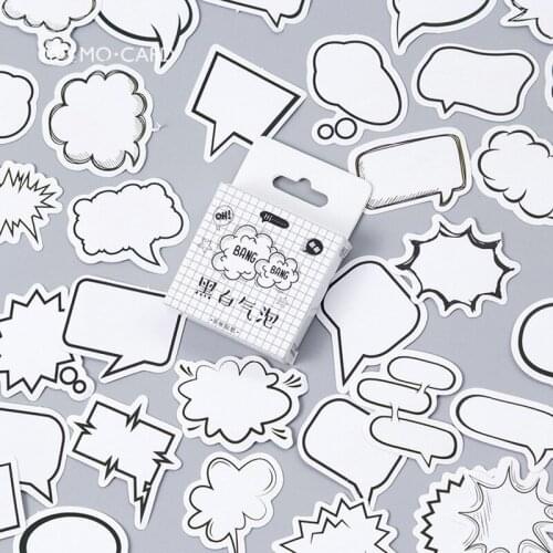 45 pcs /Box White Dialog Decorative Sticker Diary Hand Book Writing Decoration