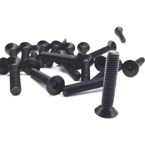 50pcs M3 M4 M5 flat head countersunk head black grade 10.9 Alloy Steel Hex Socket Head Cap Screw