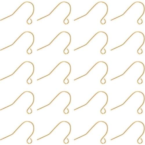 Pandahall 5000pcs Iron Hook Earwires Golden Earring Clasps Hooks For DIY Jewelry Making Accessories 12x17mm Nickel Free F80