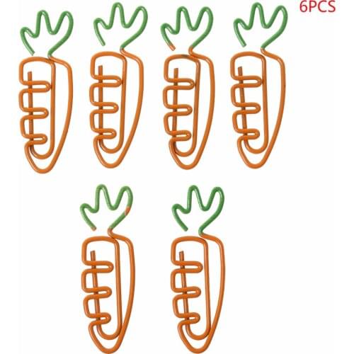 6pcs Creative Kawaii Carrot Shaped Metal Paper Clip Pin Bookmark Stationery School Office Supplies Decoration Mr08 19 Dropship
