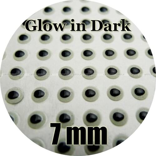 7mm 3D Glow.In.Dark / Wholesale 350 Soft Molded 3D Fish Eyes, Fly Tying, Jig, Lure, Craft