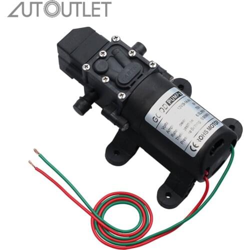 AUTOUTLET 70W DC 12V 130PSI 6L/Min Water High Pressure Diaphragm Self Priming Pump Agricultural Electric Water Pump Black