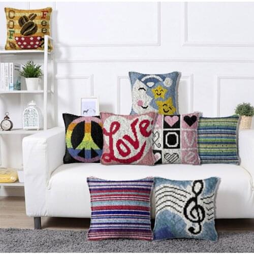 Car company icon Latch Hook Rug Kits 3D Segment Embroidery Pillow Wool Cross Stitch Carpet Embroidery DIY Pillow knooppakket