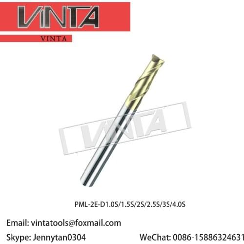 Free shipping alloy cnc carbide flat end milling cutter PML-2E-D1.0S/1.5S/2S/2.5S/3S/4.0S fine handle