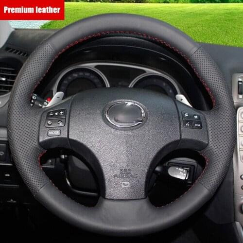 Car Steering Wheel Cover for Lexus IS IS250 IS250C IS300 IS300C IS350 IS350C F SPORT 2005-11 Black Leather car accessories