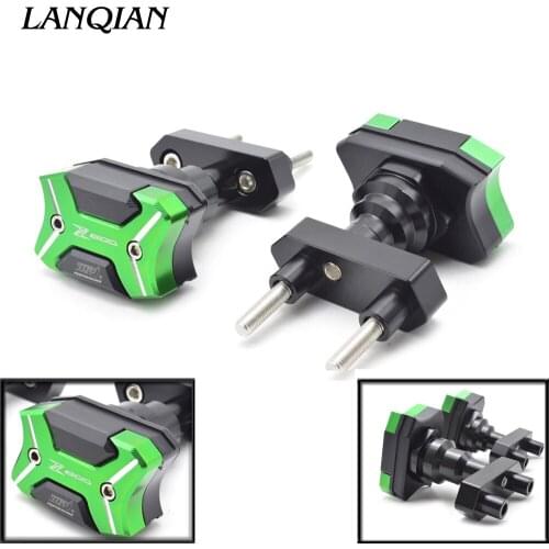 CNC Aluminum Black Left and Right Motorcycle Frame Slider Anti Crash Protector For KAWASAKI Z800 ZR800