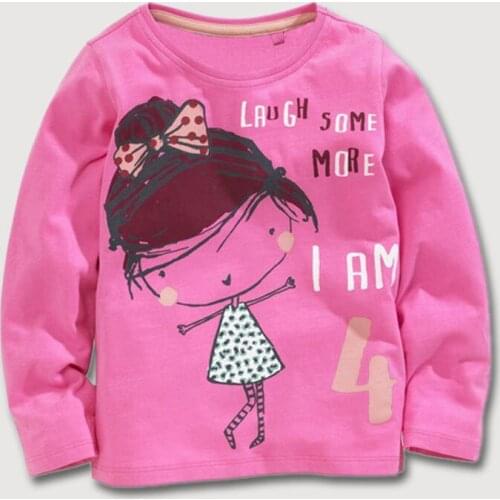 Kids' T-shirt Cotton Round Neck Long Sleeve With Cute Applique Embroidery Boys & Girls Clothes Childrens Clothing for 1-6 years