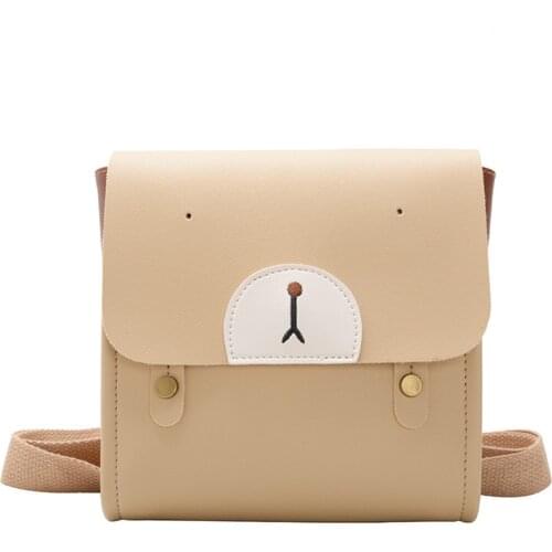 Children Fashion Cute Backpack Cartoon Bear Printed School Bag Kindergarten PU Leather Mini Schoolbag Portable Travelling Bags