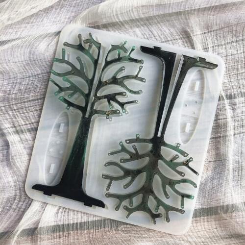 Christmas Tree Jewelry Mold Silicone Jewelry Shelf Mold Jewelry Display Stand Epoxy Mould Festival Decoration