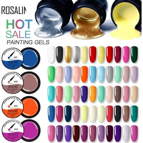 ROSALIND Painting Gel Nail Polish Semi Permanent 5ml DIY Design All For Manicure Varnish Hybrid Lacquer Paints Gel Polish