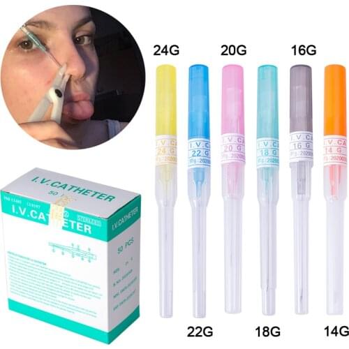 1pc Body Piercing Needles Catheter Cannula Tool Kit Surgical Steel Sterilized Tattoo Needle Nose Lip Navel Ear Nipple Jewelry