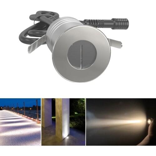 IP67 Underground Buried LED Light New 12VDC 1W 3W Outdoor Ground One Beam Light Style Lamp Indoor Floor Lighting Hole-cut D30mm