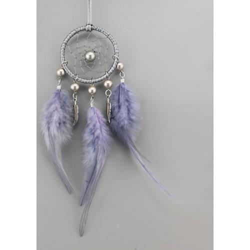 6CM exquisite small dream catcher car hanging Indian style feather cute key chain creative pendant