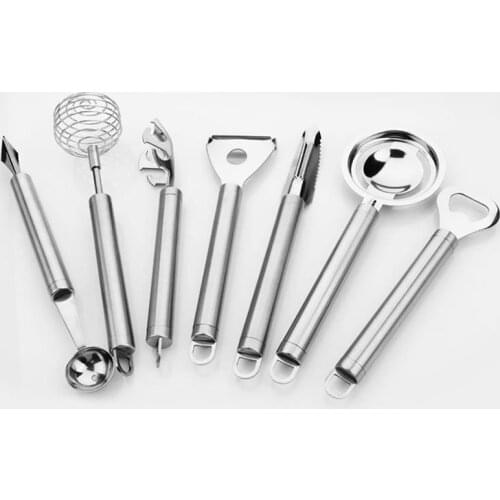 Kapmore 7PCS Kitchen Gadget Set Stainless Steel Kitchen Tool Set Cooking Utensils Set Kitchen Tools Gadgets Solid Color