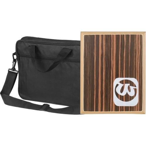 Walter Compact Travel Cajon Box Drum Flat Hand Drum Percussion Instrument with Adjustable Strings Carrying Bag