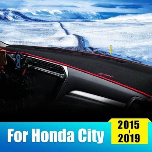 Car Dashboard Avoid Light Pad Instrument Platform Desk Cover Mat Carpets For Honda City GM6 2015 2016 2017 2018 2019 Accessories