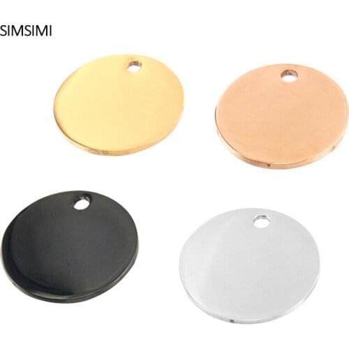 100% Stainless Steel Round Pendant Blank Metal Disc Plate 15/20/25/30/35mm Charm Double-sided Mirror Polished Accessories