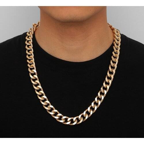 Punk Miami Cuban Choker Necklace for Men Collar Statement Hip Hop Big Chunky Alloy Gold Color Thick Chains Necklace Jewelry